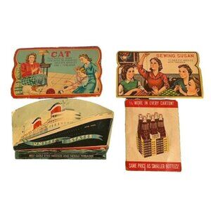Vintage Sewing Needle Books Lotta Cola Cat United States Set of 4